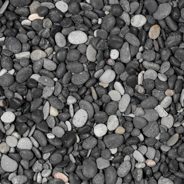 Beach pebbles (Castle Black) 5-8mm zak 20kg