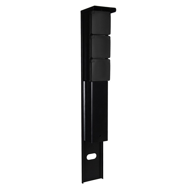 Beschermkap zwart RVS voor tuinpaal stopcontact pro