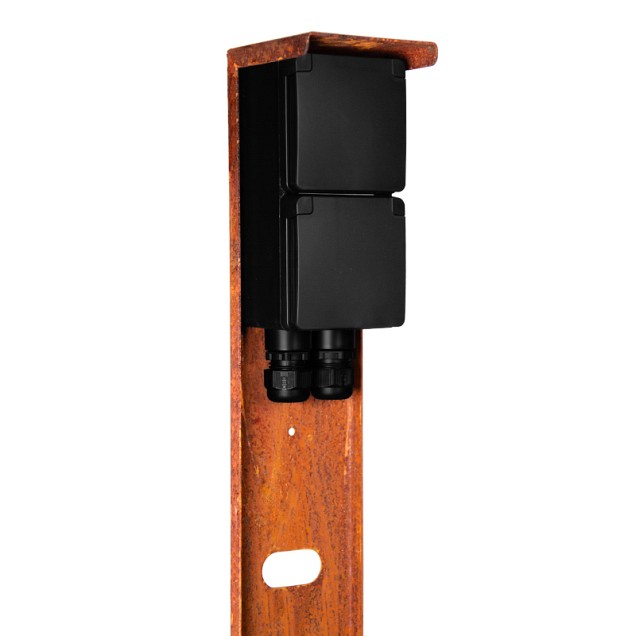 Tuinpaal - pro dubbel met dubbele wartel corten