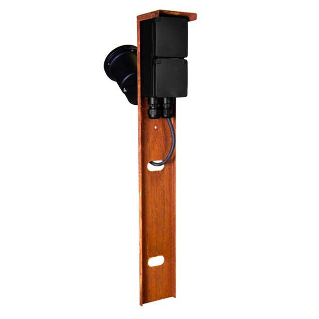 Tuinpaal - pro tweevoudig met spot dubbele wartel corten