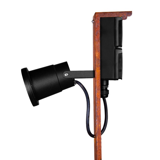 Tuinpaal - pro tweevoudig met spot dubbele wartel corten