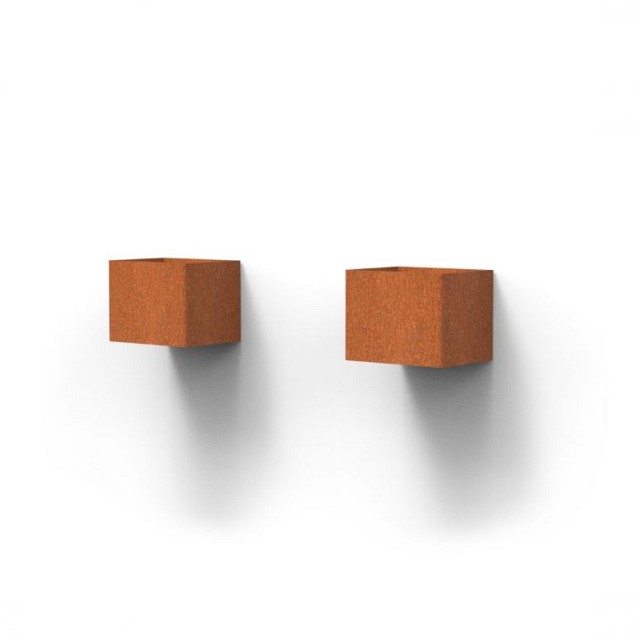 Wandlamp Cube Corten staal incl. LED-lamp C3W- 150