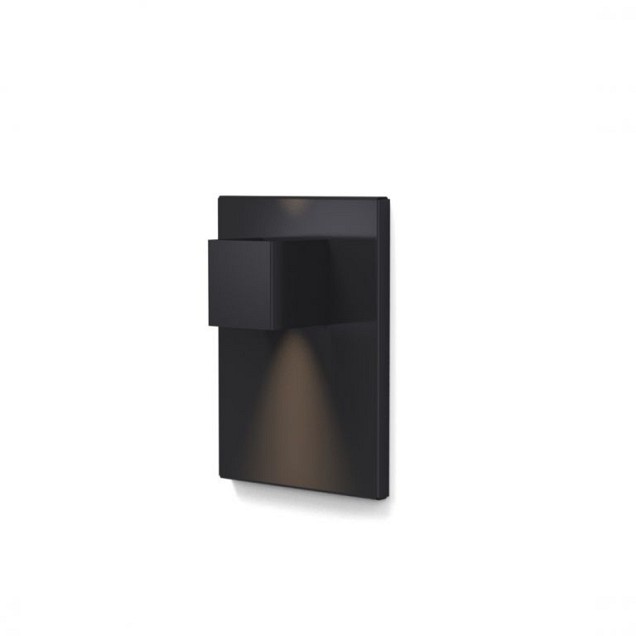 Wandlamp Paneel Aluminium Zwart incl. LED-lamp A5WP - 350