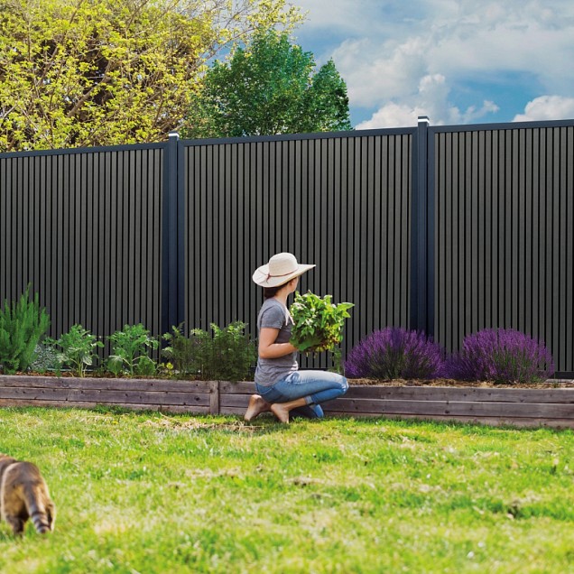 Composietschutting LineaFence Antraciet - 180x180 cm