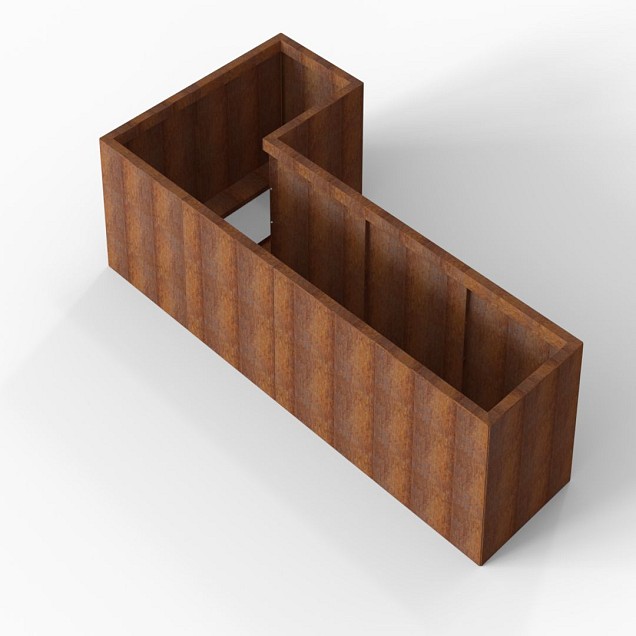 Bloembak Module+ L-vorm 60x120x240x56 cm Corten