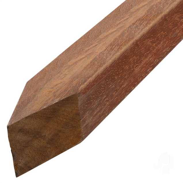 Elephant geschaafde paal Azobé hardhout 6.5x6.5x300 cm