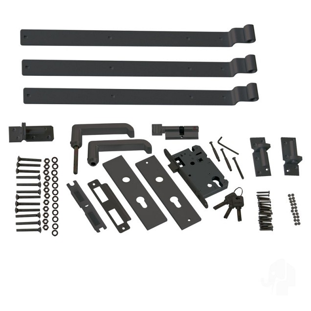 Elephant houten tuindeur beslagset universeel antraciet set