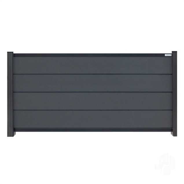 Elephant schutting Modular Evo houtcomposiet 180x97 cm Rock grey, antraciet profielen