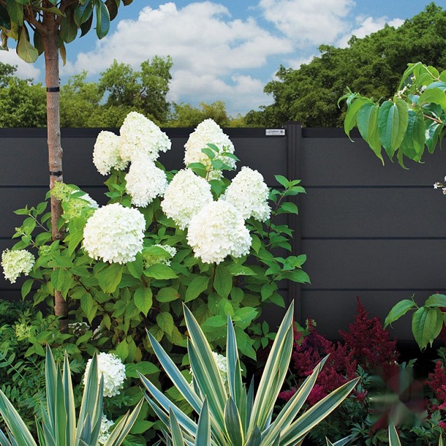 Elephant schutting Modular Evo houtcomposiet 180x97 cm Rock grey, antraciet profielen