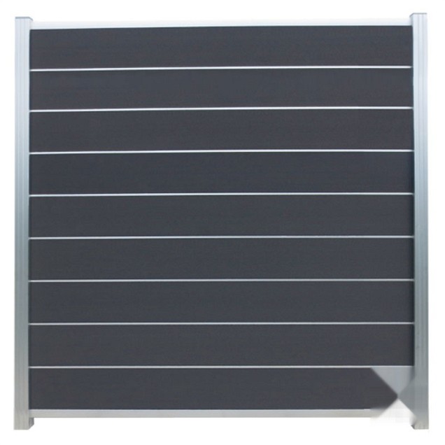 Elephant schutting Modular Evo houtcomposiet 180x200 cm Rock Grey, alu profielen