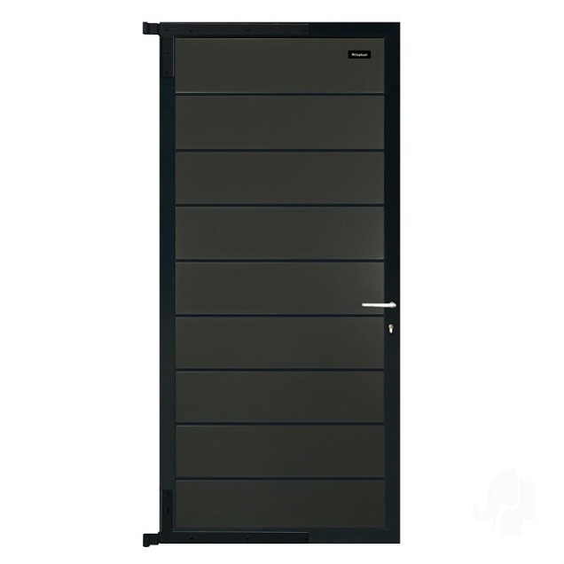 Elephant tuindeur Modular Evo houtcomposiet 90x195 cm Antraciet, antraciet beslag