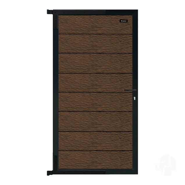 Elephant tuindeur Modular Evo houtcomposiet 180x90 cm Dark Brown, antraciet beslag