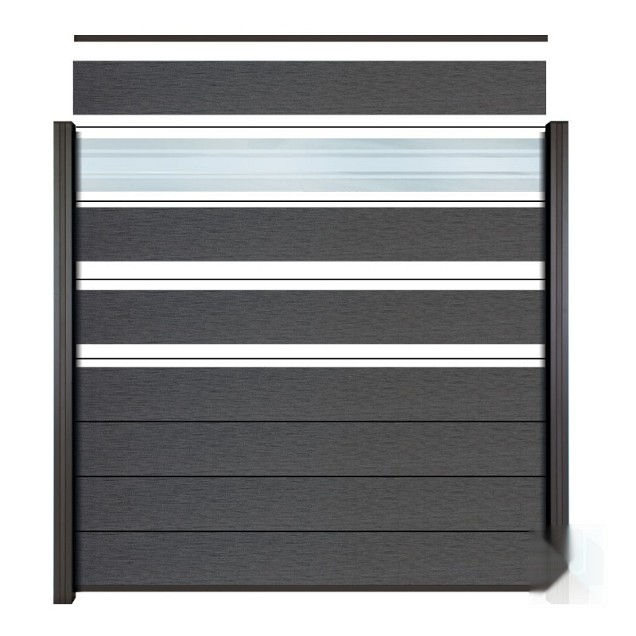 Elephant deco lamel Modular Evo hardglas antraciet