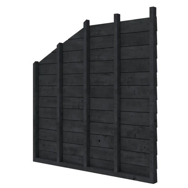 Douglas wandpakket t.b.v. enkelzijdige zijwand kapschuur Comfort, zwart geïmpregneerd