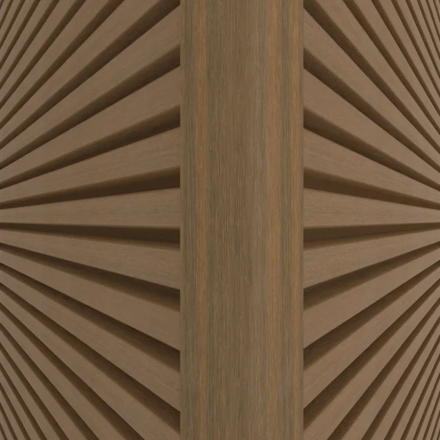 NewTechWood aluminium co-extrusie hoekprofiel rhombus t.b.v. wand bekleding. 6x6x300 cm Teak