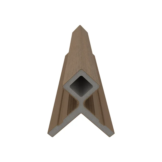 NewTechWood composiet co-extrusie hoekprofiel castellation t.b.v. wand bekleding. 7x8x300 cm Teak