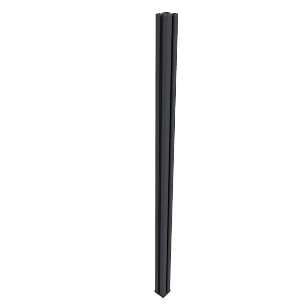 Newtechwood aluminium sleufpaal, met paalkap en paalhouder, 8x8x190 cm, zwart.