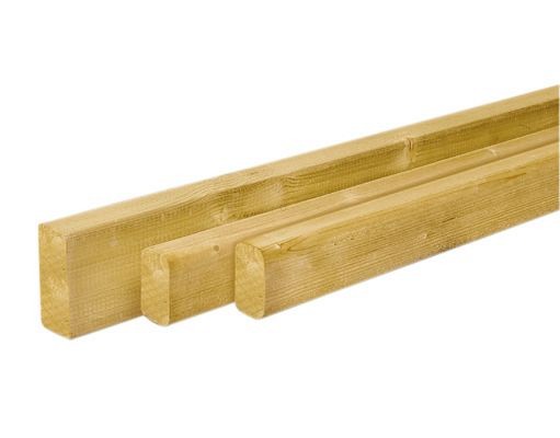 Scandinavisch vuren geschaafde bovenregel 3.8x10x450 cm, groen geïmpregneerd