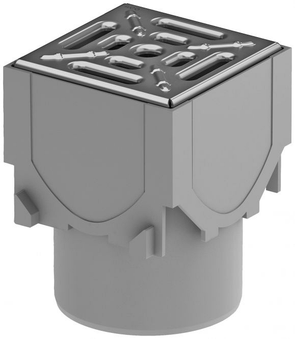 ACO Euroline hoekelement met gietijzeren rooster