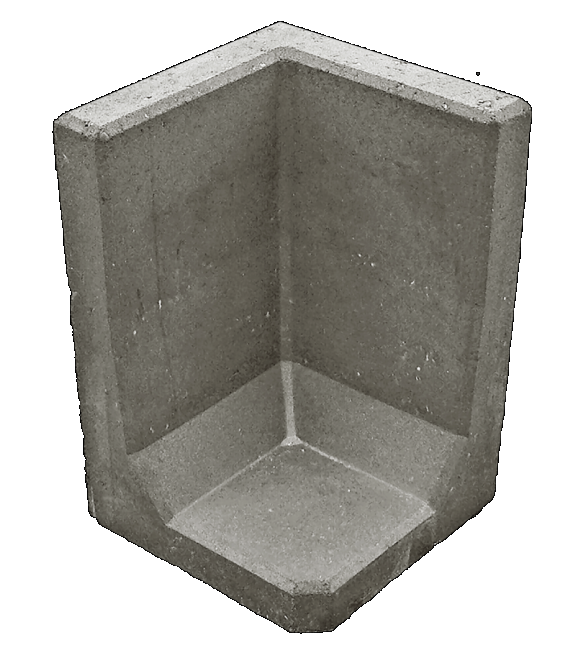 L-hoekelement  40x40x40 cm Grey